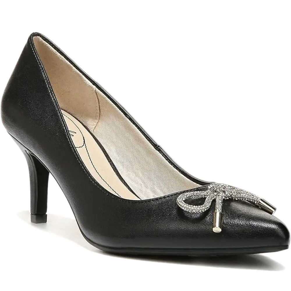 Life Stride Women's Sevyn Glitz Pump Wedding sz 5.5 with bling bling bow knot